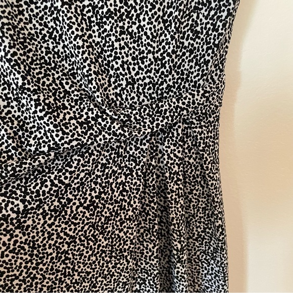 Ann Taylor white and Black Spotted Cap Sleeve Mini Dress XS petite - Picture 3 of 12